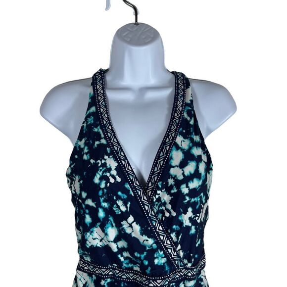 Jantzen Bleach Tie Dye Print Racerback Bathing Suit with Liw Back - Picture 2 of 11
